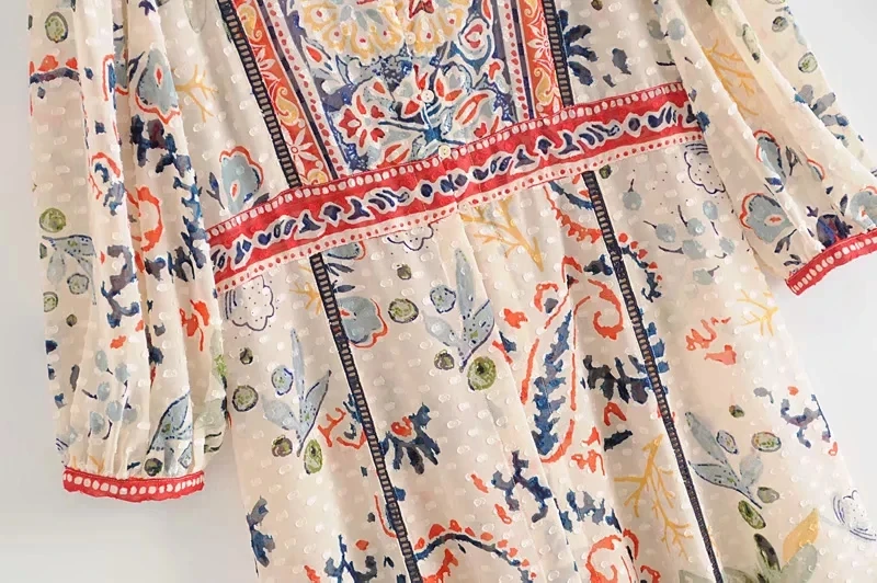 Винтажное шикарное платье с цветочным принтом и боковым подолом, открытое шифоновое платье, модные женские длинные платья с v-образным вырезом, повседневные платья, vestidos mujer