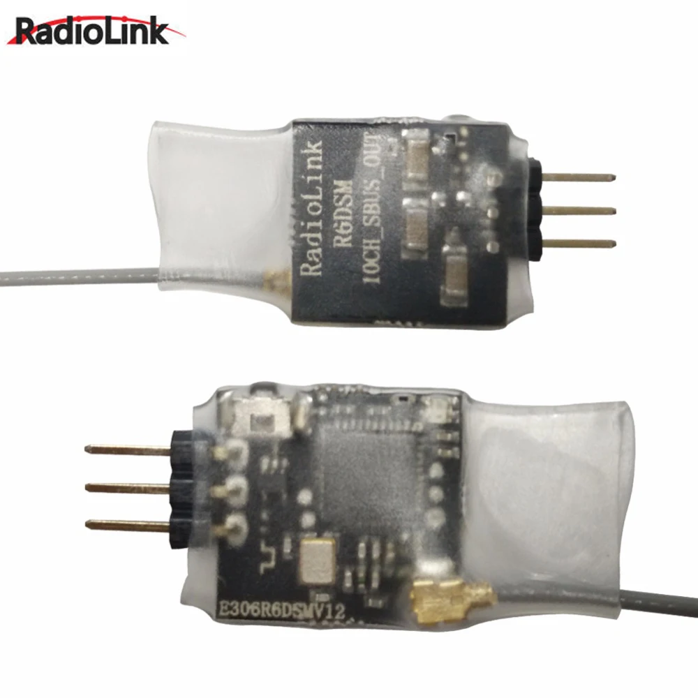 Радиоприемник R6DSM 2 4G 10 каналов DSSS FHSS спектра для передатчиков Radiolink AT9 AT9S AT10 AT10II