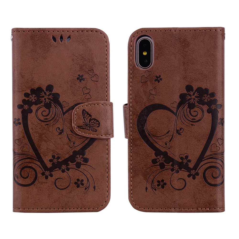Кожаный чехол-кошелек с цветочным узором для iPhone X XS Max XR 6 6s 7 8 Plus милый цветочный
