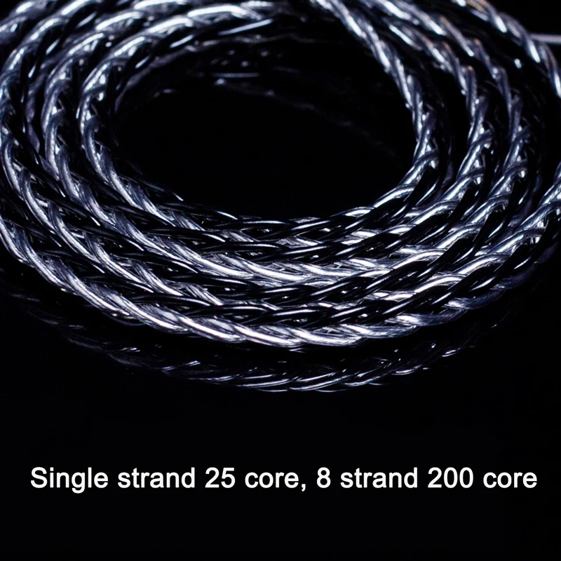 8strands супер прочная леска 200 ядра кабель для наушников MMCX Shure SE215 SE535 A2DC Ls50 0 78 мм