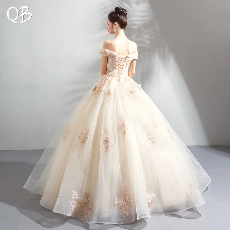 Empire Fluffy Cap Sleeve Tulle Lace Beading Flowers Luxury Wedding Dress 2019 New Fashion Bridal Dresses Gowns WE31 | Свадьбы и