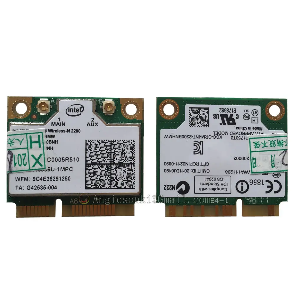 Wi Fi адаптер BNHMW 2200 мини PCI e Wireless N Wifi Wlan карта для Intel 2200BGN 802 11 300 Мбит/с 2 4 ГГц|wifi wlan