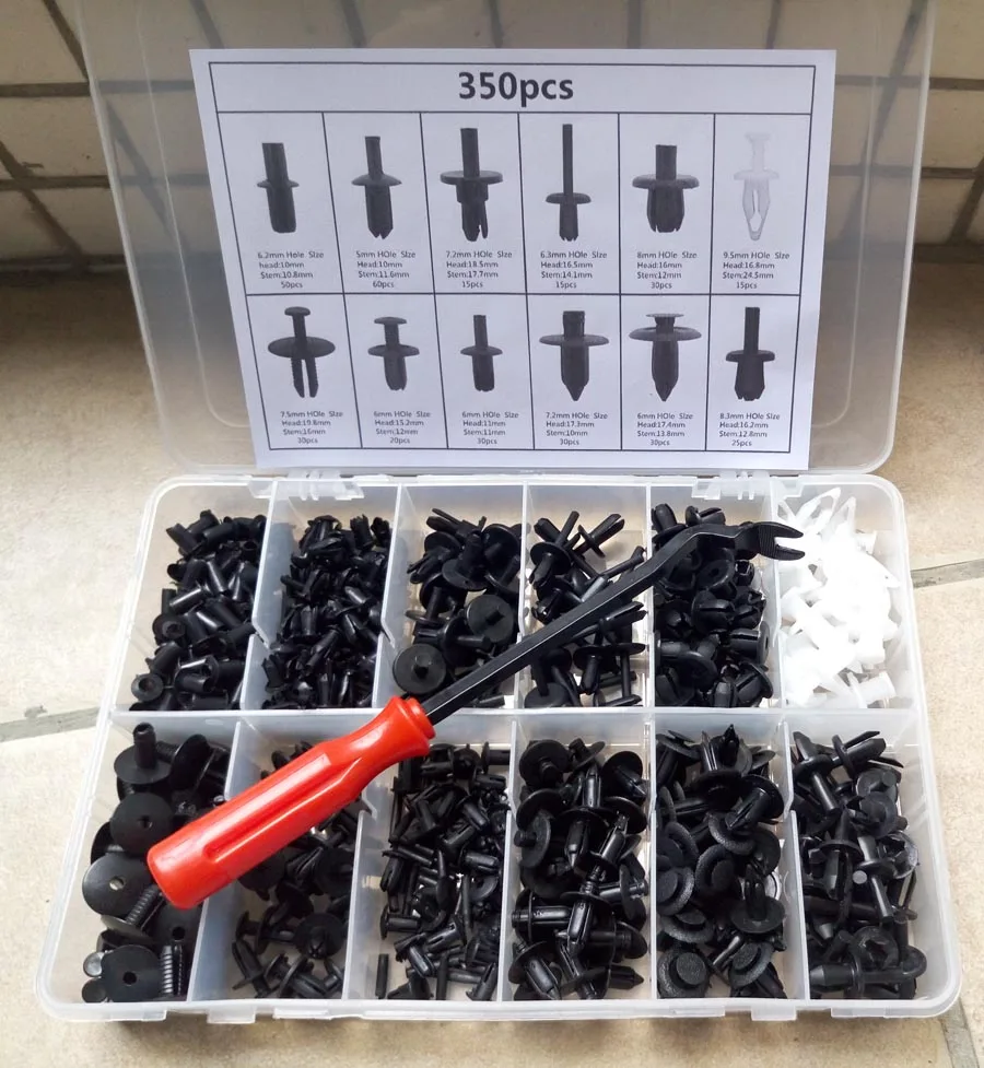 350 шт. автомобильный корпус пластиковый штифт заклепки отделка крепежных деталей