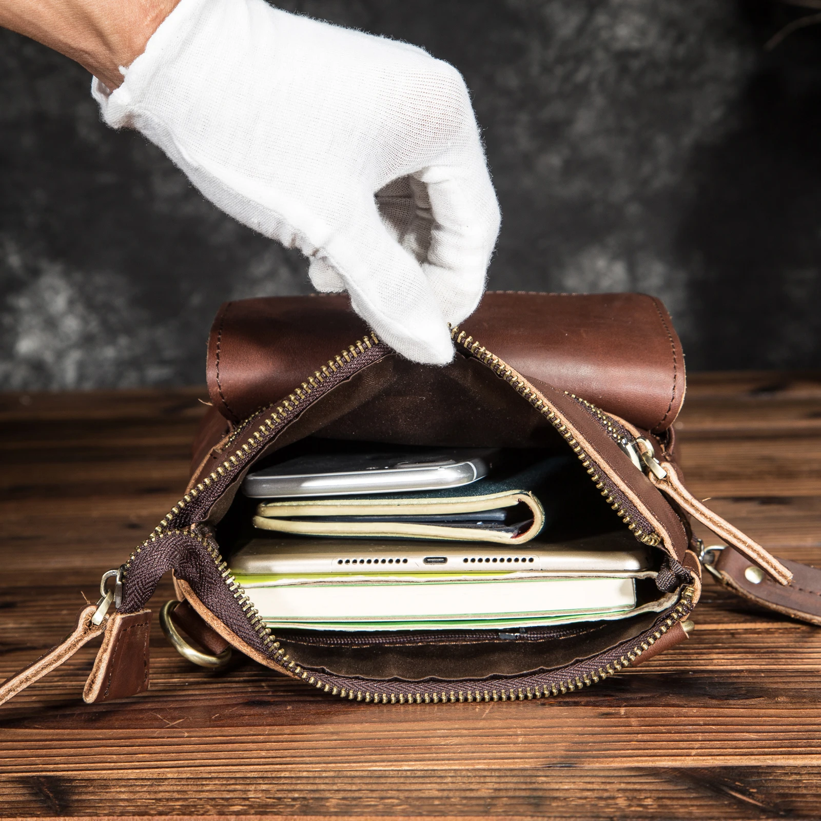 Качественная кожаная мужская повседневная дизайнерская школьная сумка через