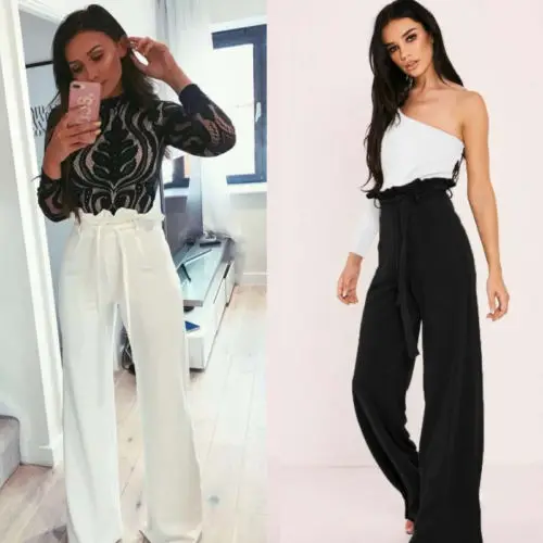 Женские брюки свободные с высокой талией|ladies trousers|wide leglong pants |