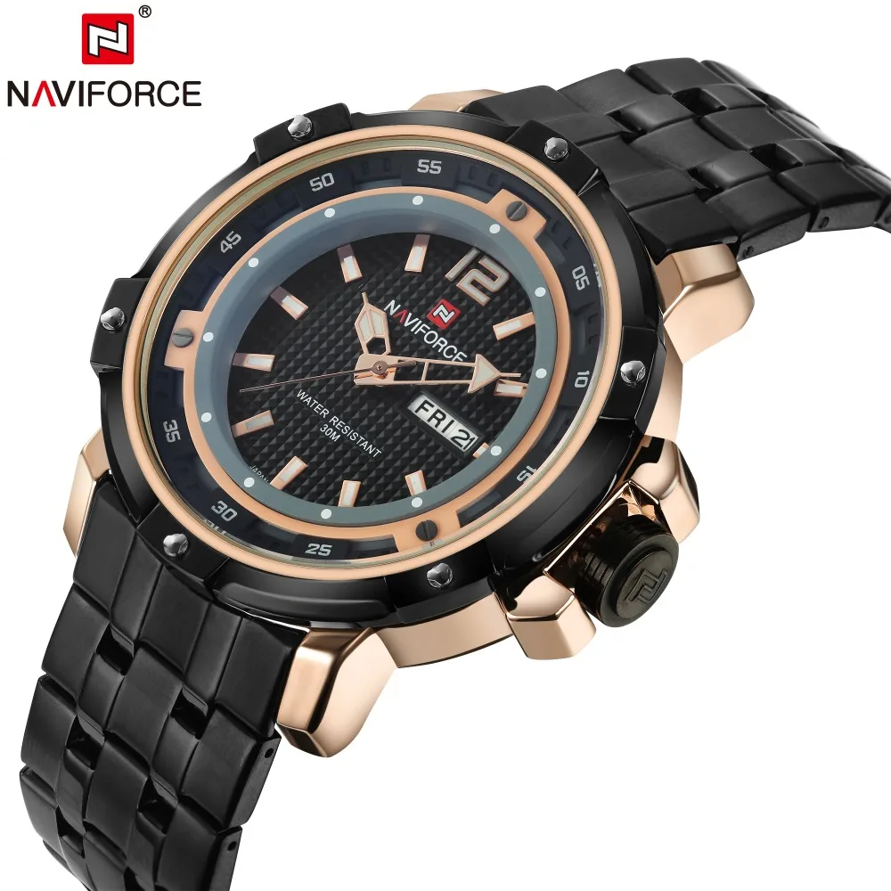 Мужские часы NAVIFORCE брендовые модные повседневные военные армейские нержавеющая