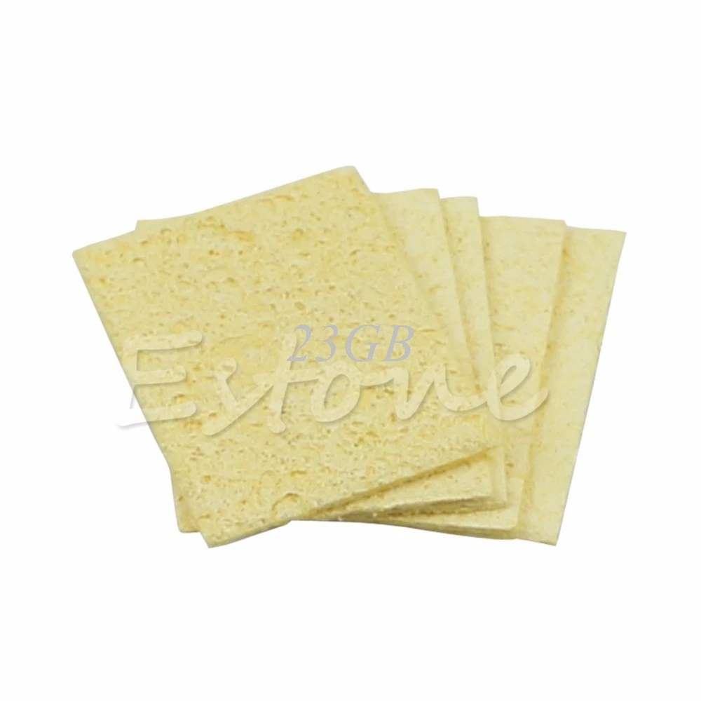 

2021 NEW Soldering Iron Solder Tip Welding Cleaning Sponge Pads Yellow 5PCS/SET APR17_17