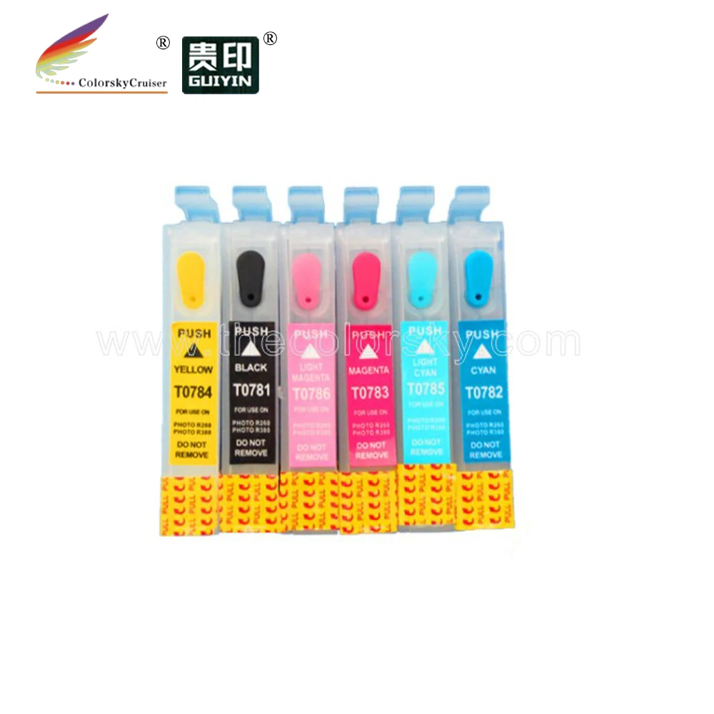 (RCE 781 786) многоразовый чернильный картридж для Epson T0781 786 78 Stylus Photo RX580 RX595 RX680 R260