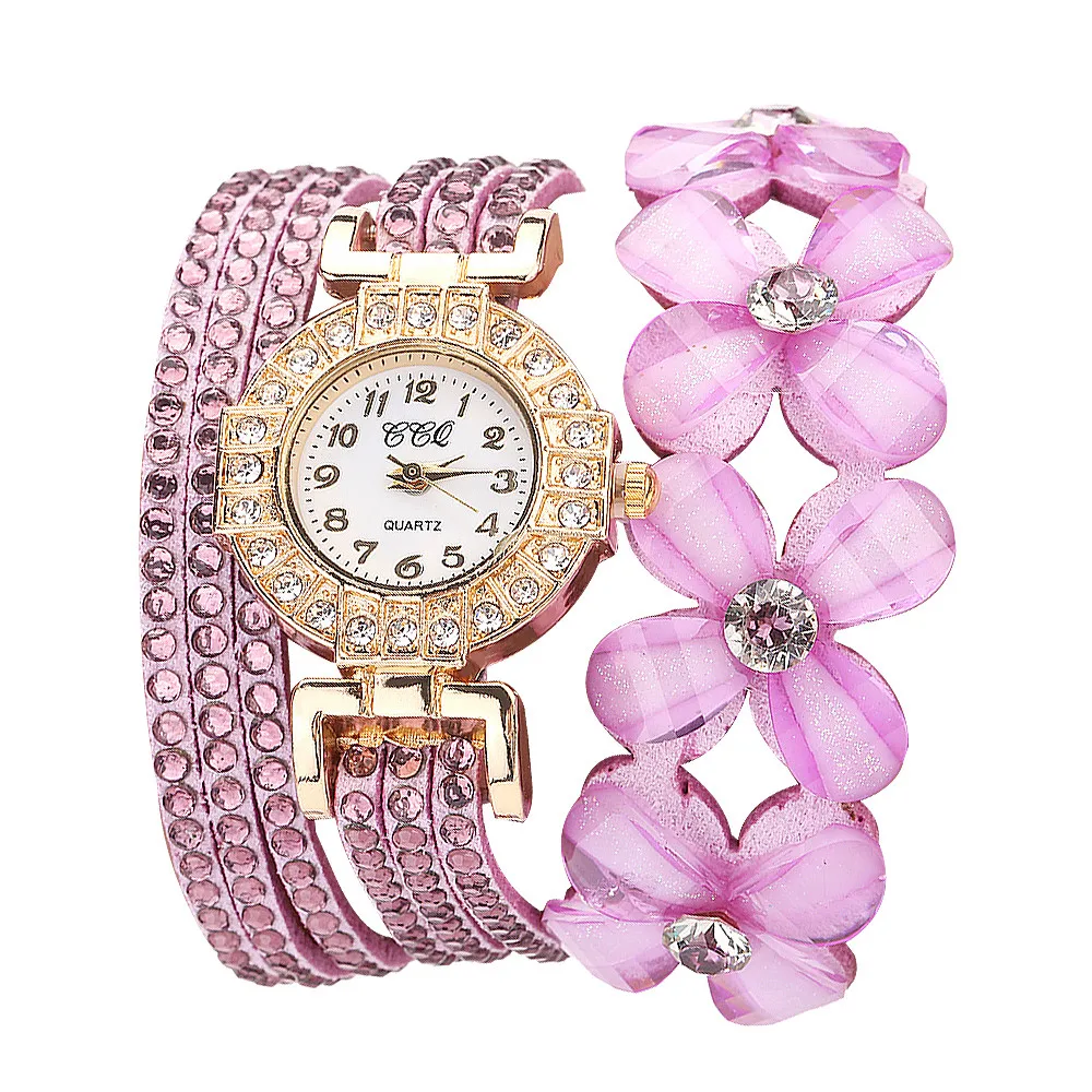 CCQ Reloj Mujer Часы с цветами Женева Модный стильный кварцевый браслет женские часы