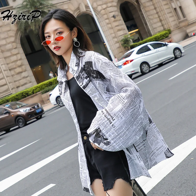 Женские блузки Hzirip весна-осень 2018 модная Свободная Повседневная рубашка с
