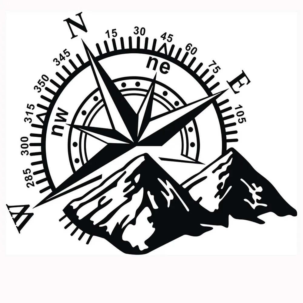 

Compass Cover Car Sticker High Quality Waterproof Compass Rose Navigate Offroad Sticker Vinyl Auto Door Decoration Car Sticker