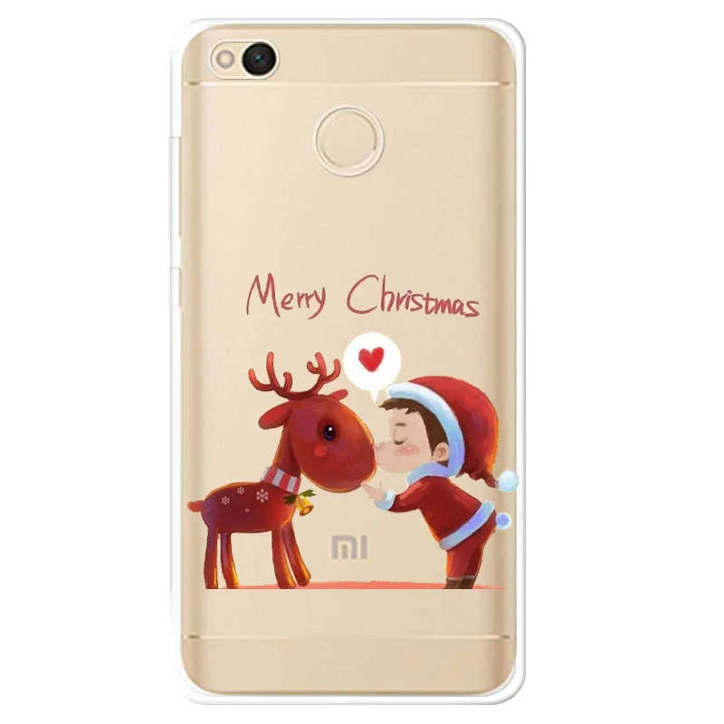Силиконовый чехол для Xiaomi Redmi 4X с рождественским рисунком мягкий Mi A1 5A 5 Plus Note 4 Pro