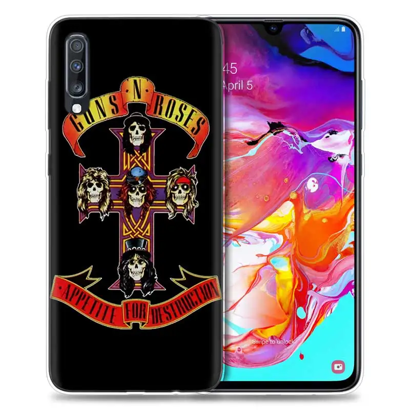 04 Пистолеты N Roses чехол для samsung Galaxy A50 A70 A80 A60 A40 A30 A20 A10 A50s A30s A20e A6 A8 плюс чехлы из ТПУ для телефона с отделениями для карт - Цвет: 04