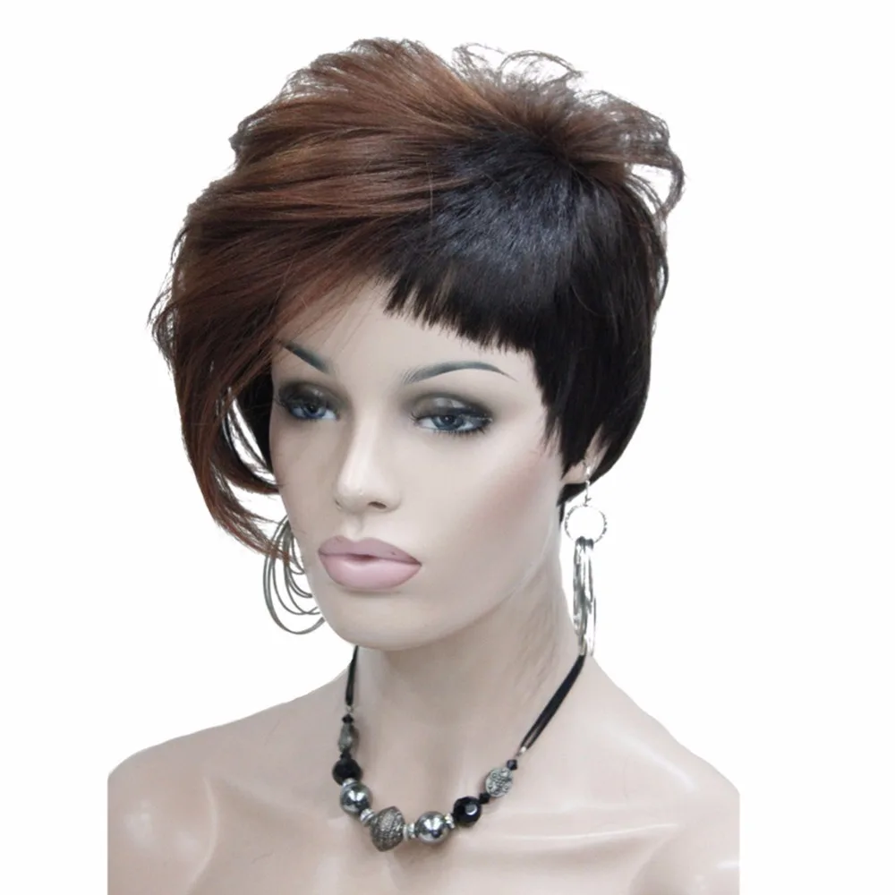 StrongBeauty женские Асимметричные наклонные челки Черный короткий прямой Боб