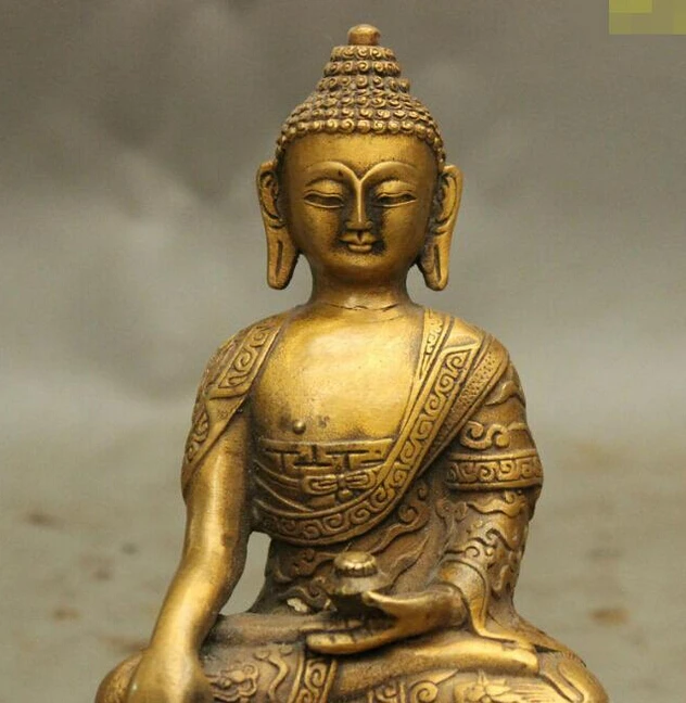 ZSR913 + 6 "дракон халат Тибет буддийская из бронзы Shakyamuni Mahavairocana статуя Будды Дом
