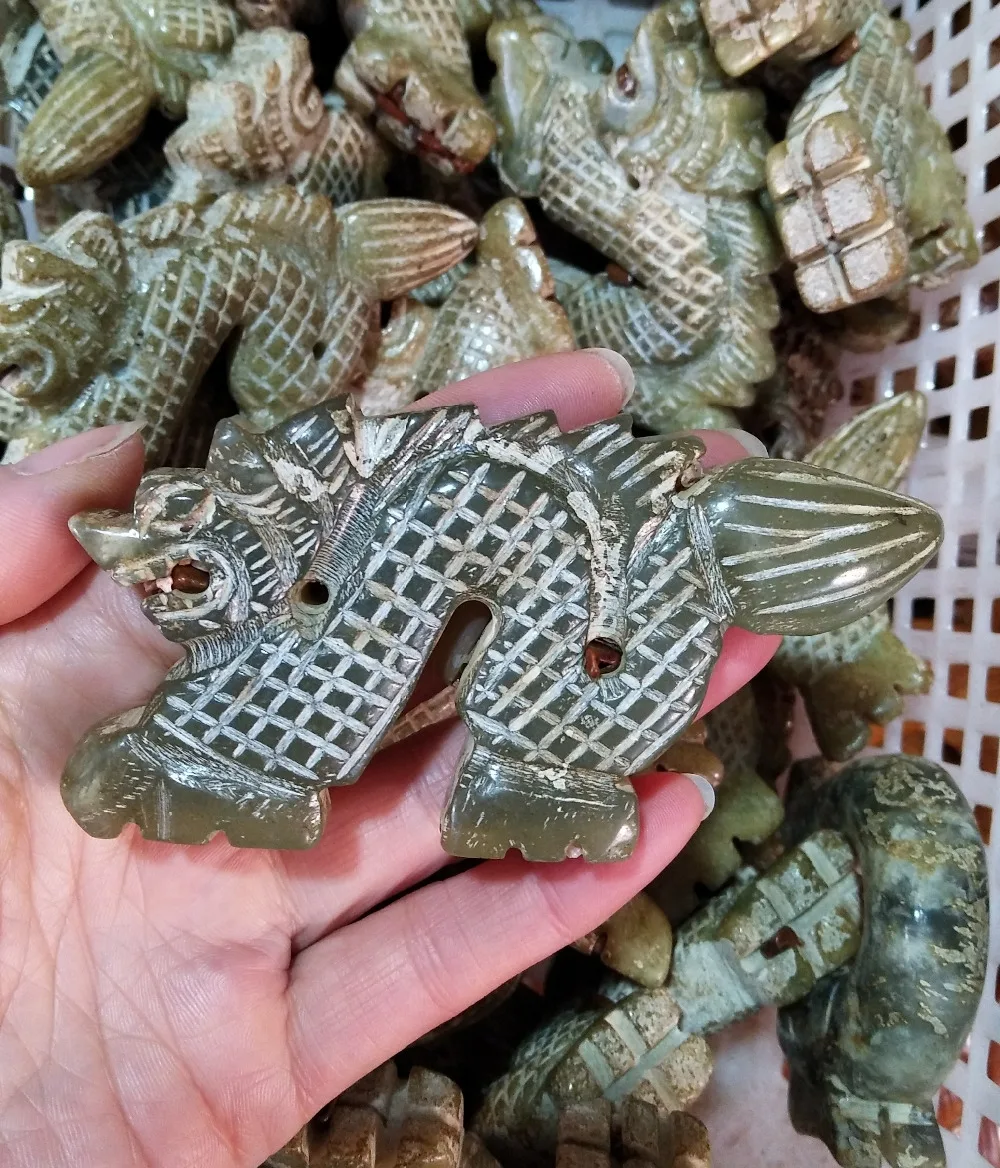 Chinese Han Dynasty natural old jade art dragon rekindled pendant | Дом и сад
