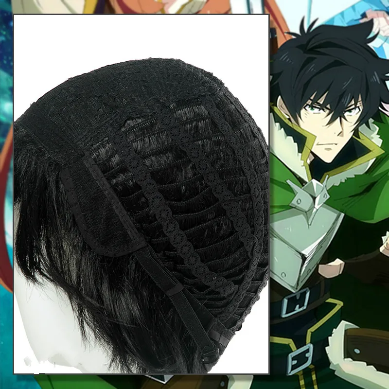 Парик для косплея из The Rising of the Shield Hero Naofumi Iwatani короткие черные волосы головной