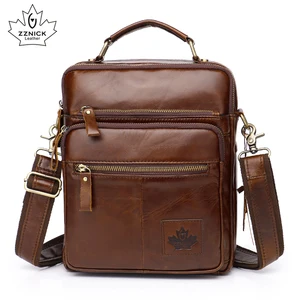 Сумка-мессенджер ZZNICK Мужская, из натуральной воловьей кожи