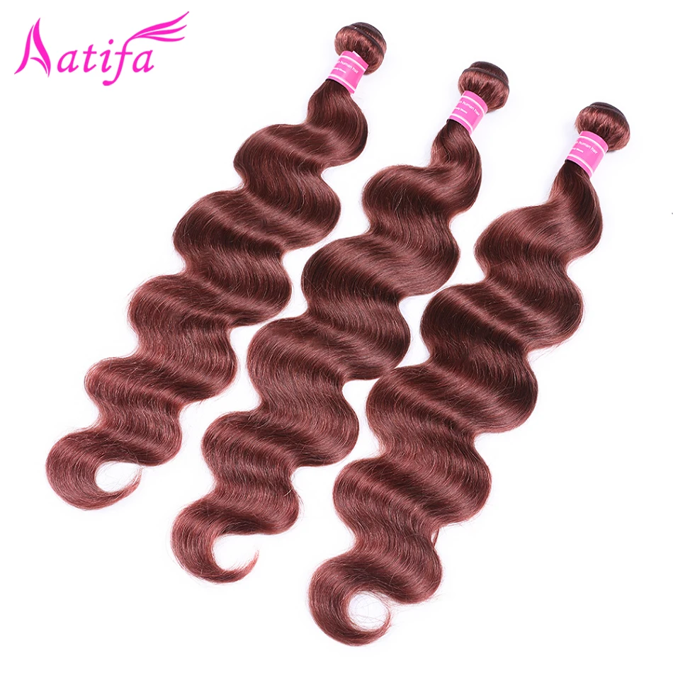 Бразильские волнистые пряди волос с фронтальной Aatifa предварительно окрашенные