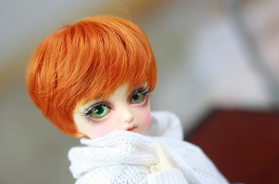 1/6 1/4 1/3 BJD DD SD кукольные парики Высокая температура провод Оранжевый Короткие волосы natual кудрявые парики кукла аксессуары