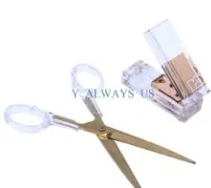 Y scissors punch Высококачественные акриловые золотые Дырокол офисные канцелярские принадлежности - Цвет: Y scissors punch
