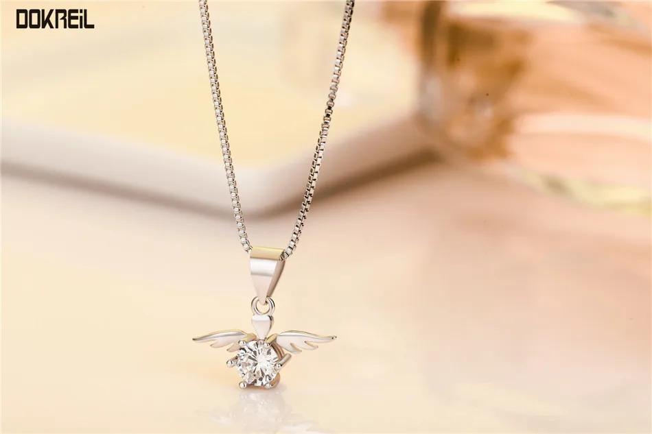 Серебряный ангел крылья AAA CZ ожерелье Маленькая подвеска 2019 лучший друг подарки