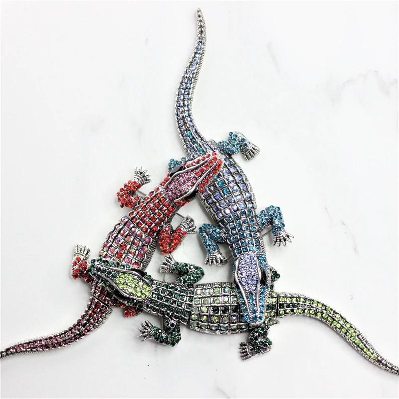 KingDeng Crocodile Brooches Punk Fashion Jewelry Big Enamel Pins Brooch Unisex Gifts for Men Red Zinc Alloy Gothic Party | Украшения и