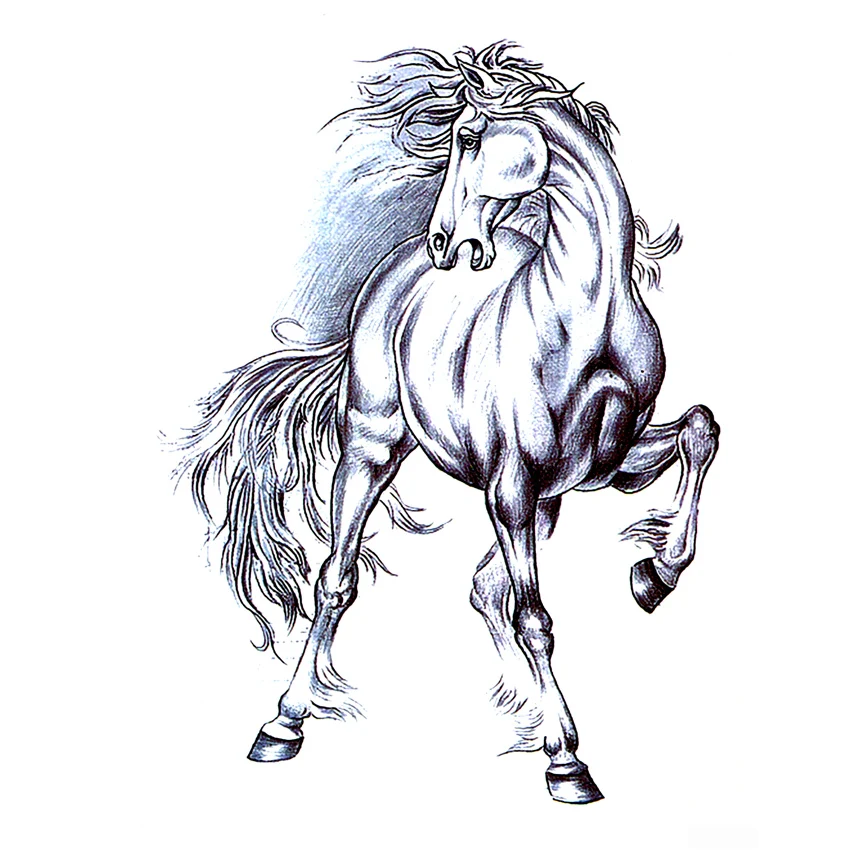 Временная татуировка King Of Horse водонепроницаемая тату наклейка с животными для