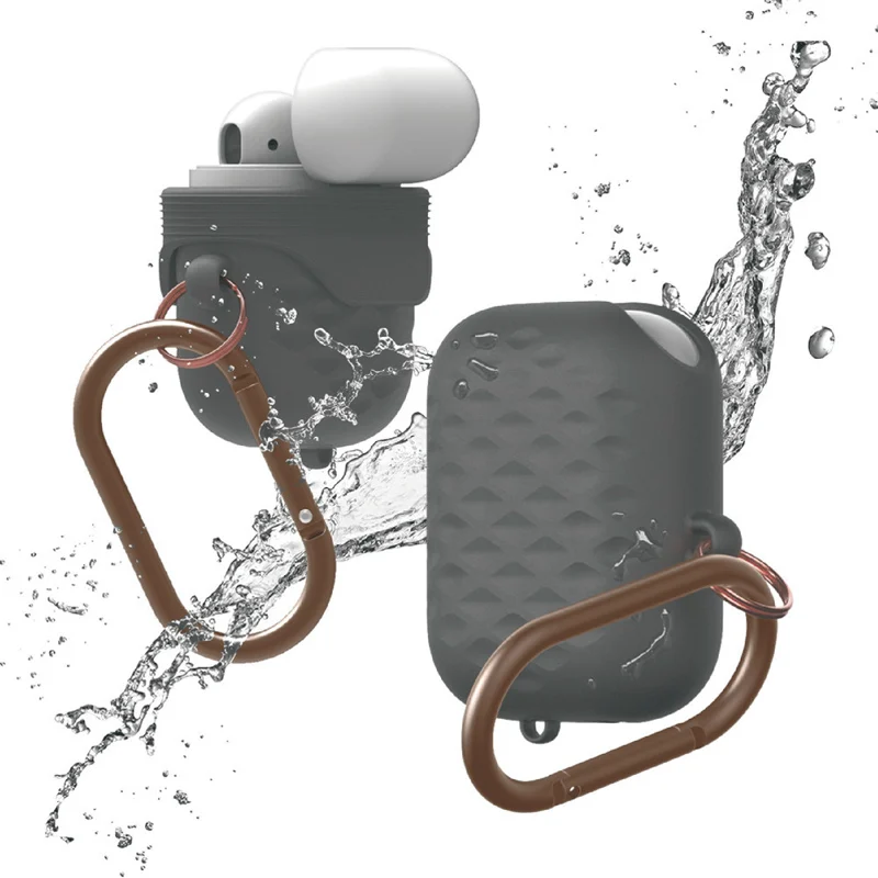 Водонепроницаемый чехол для наушников AirPods мягкий силиконовый Полный Защитный 1 2