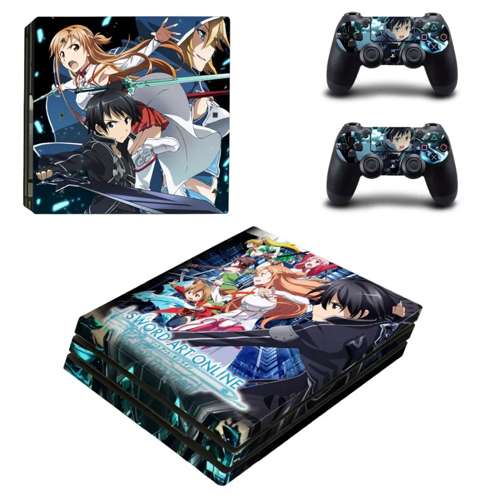 Sword Art Online SAO PS4 Pro наклейка на кожу для PlayStation 4 консоль и 2 контроллера виниловые