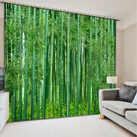 customize size 3d curtain green bamboo forest blackout shade window curtains window curtain for living room curtains for kitchen
