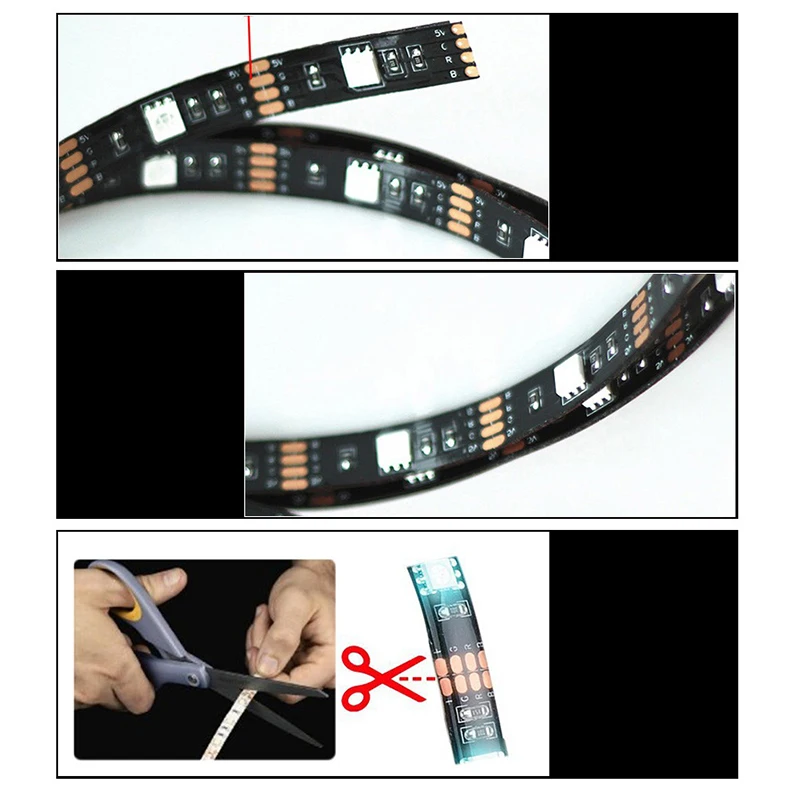 SHGO-Tv Led Backlight 5V Usb Power Supply Rgb Strip Light 5050 Waterproof 1M + Controller For Desktop Pc Bias Lighting | Освещение