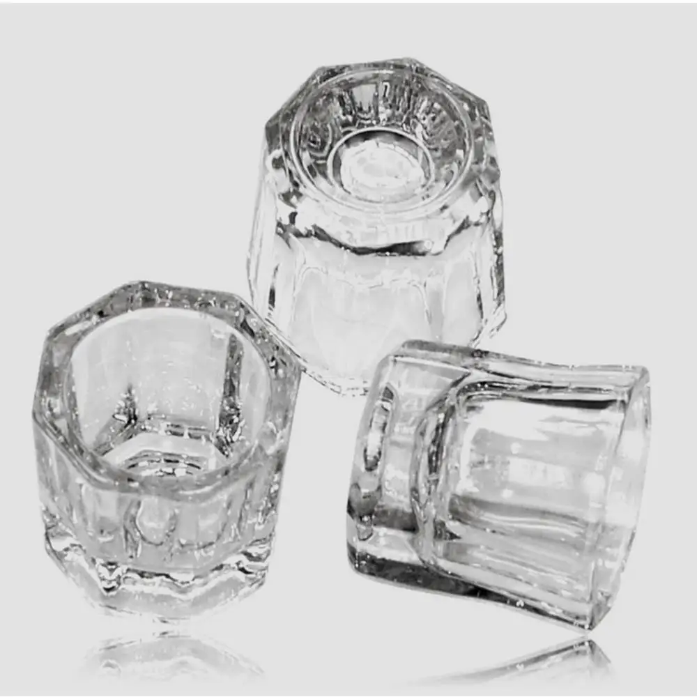 Прозрачный акриловый стеклянный стакан для дизайна ногтей жидкая пудра карандаш