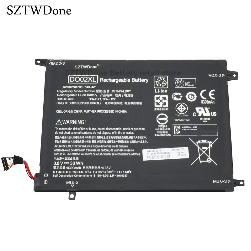 SZTWDone DO02XL ноутбук Батарея для струйного принтера HP Pavilion x2 10 планшет N100 N121TU N122TU HSTNN