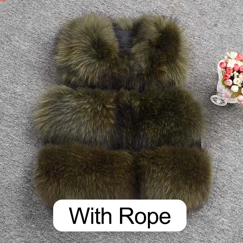 Jancoco Max женский жилет из натурального меха енота меховой жилет короткая куртка женская зимняя мода 3 ряда жилет высокого качества S1150SJ - Цвет: Khaki (Rope)