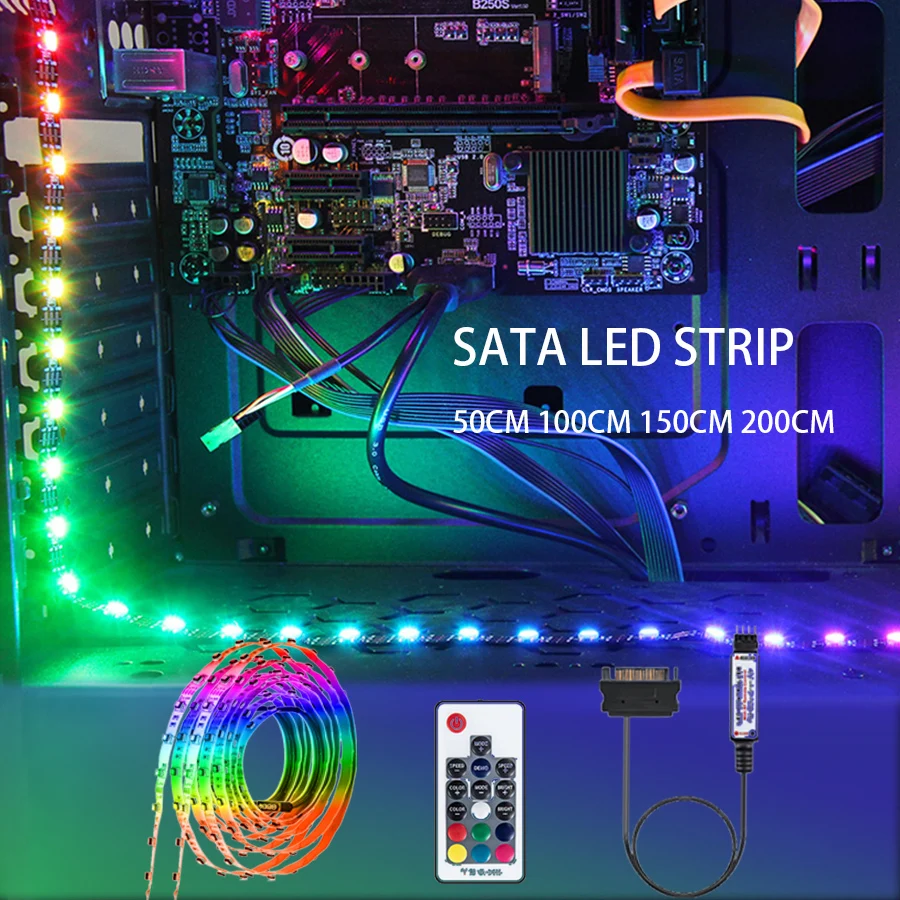 Светодиодная лента SATA RGB светильник 12 В SMD 3535 супер яркий с пультом дистанционного