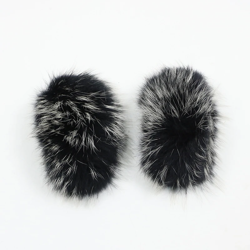 black W raccoon fur OFTBUY натуральный мех с манжетами, большой натуральный мех енота, Лисий мех, зимняя Новинка - Цвет: black W raccoon fur