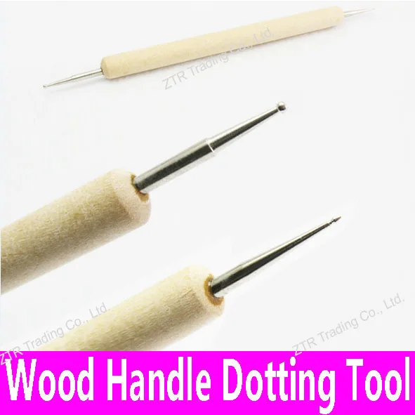 2 конца деревянная ручка точечный инструмент для дизайна ногтей рисования