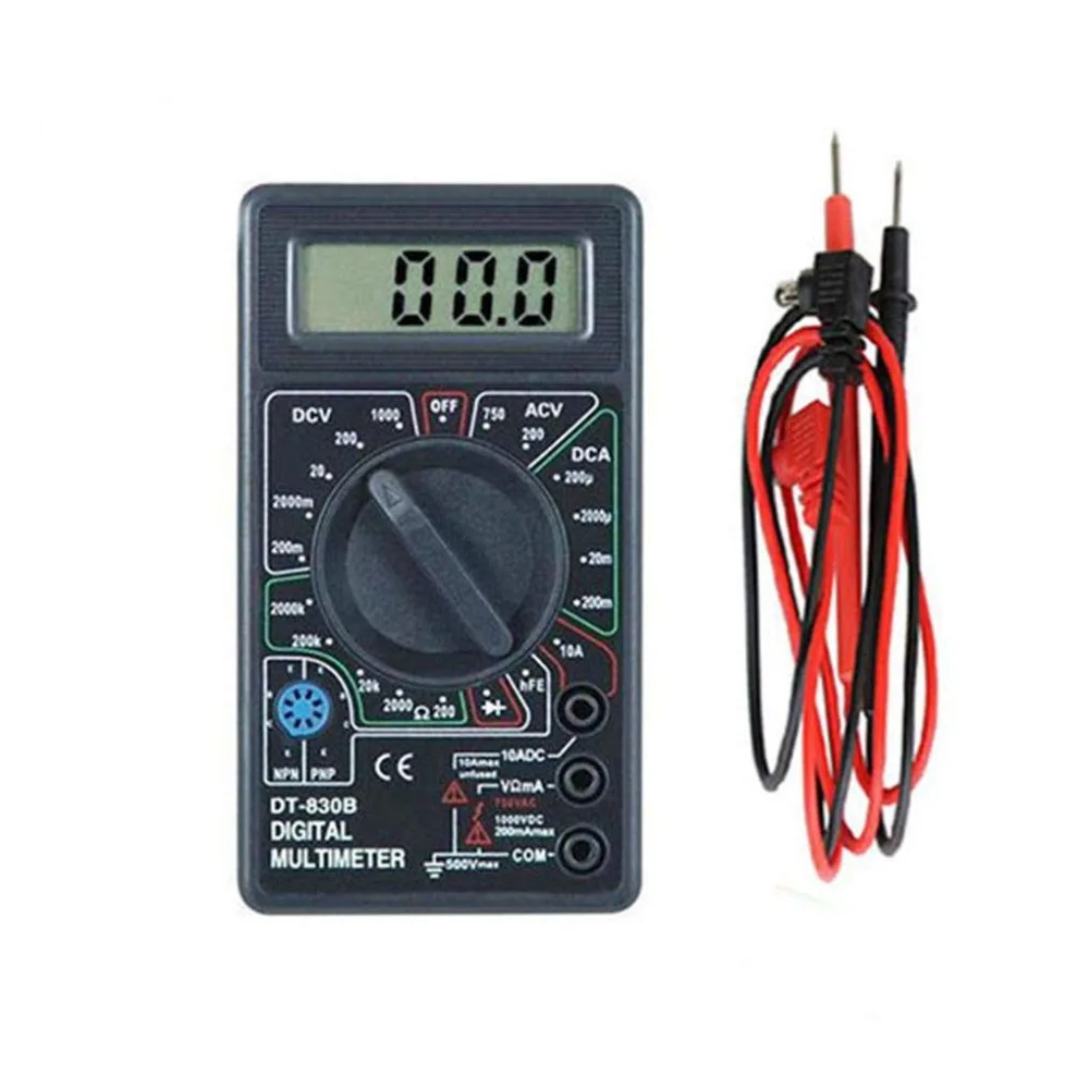 DT830B мини мультиметр ЖК-цифровой мультиметр для Вольт Ампер Ом тестер Вольтметр Амперметр защита от перегрузки с зондом