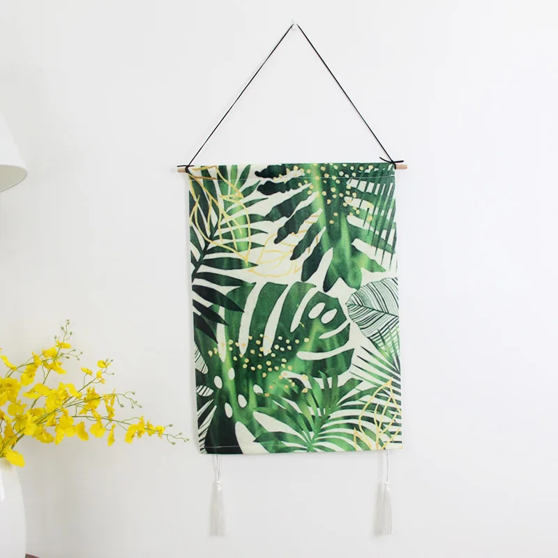 Настенный гобелен с изображением подсолнуха цветочный акварельный кактуса