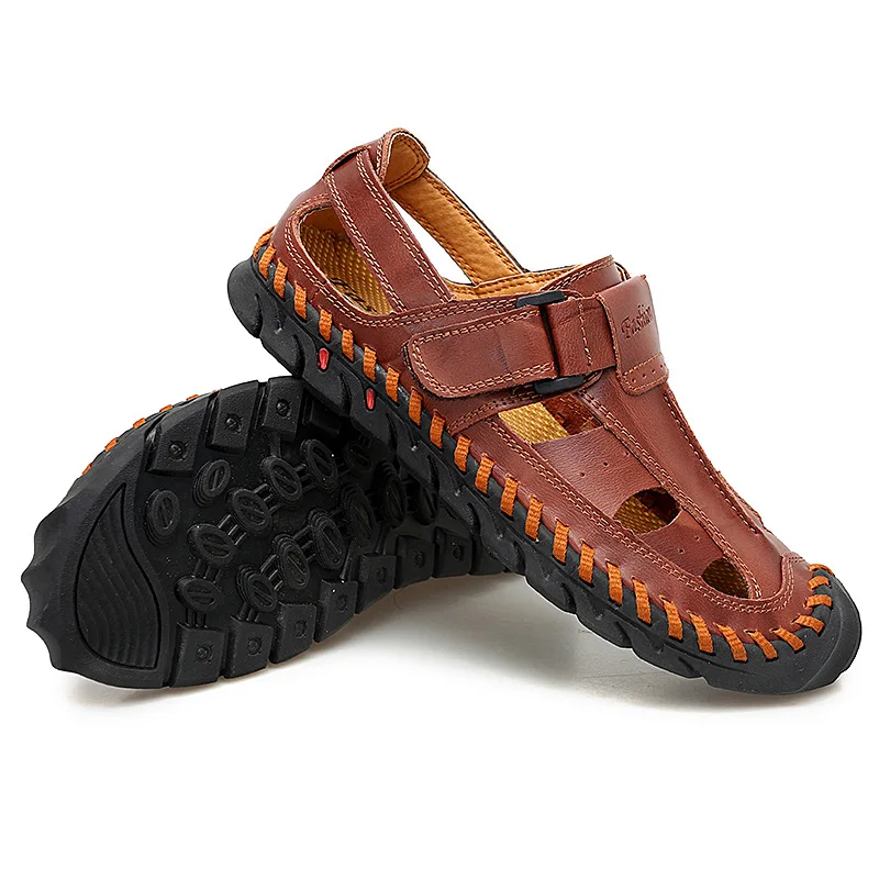 Летние римские сандалии мужские туфли ручная работа высокое качество пляжная