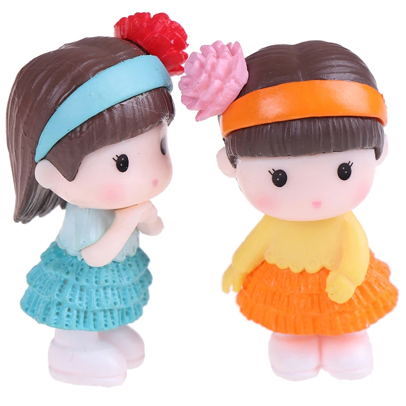 

8pcs Boys Girls Mini Model Miniature Resin Garden Figures Cartoon Lovers Figurines Dolls Cake Toppers Decor Kids Toys Set Gift