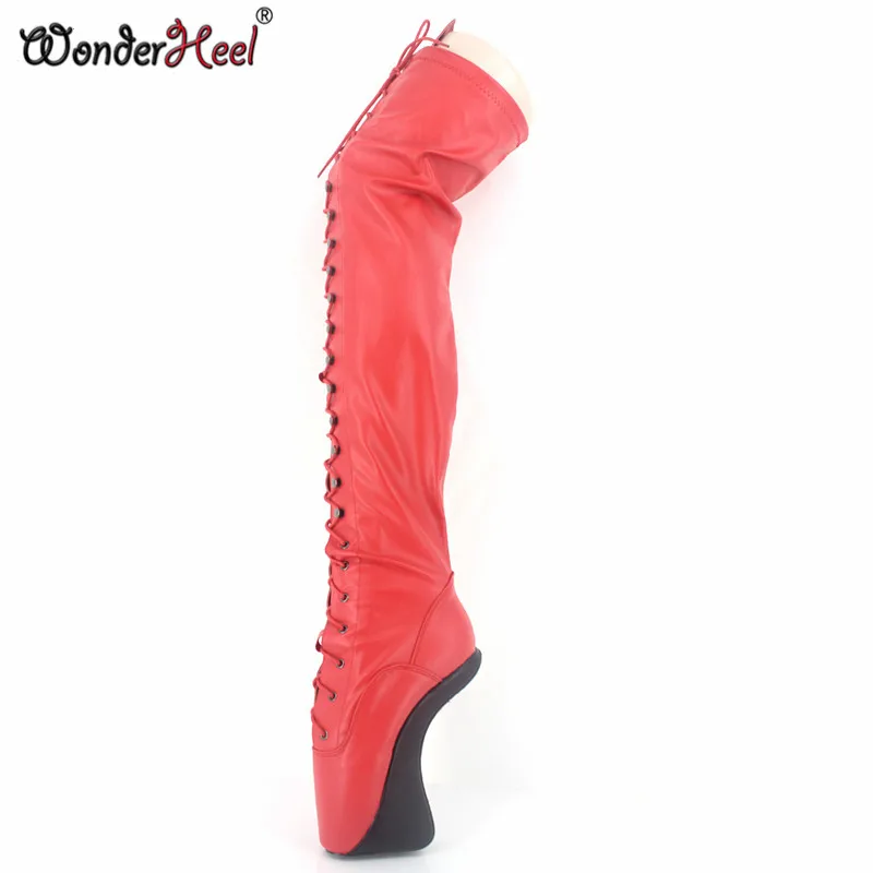 Wonderheel/Экстремально высокий каблук 18 см клиновидная платформа матовые балетные
