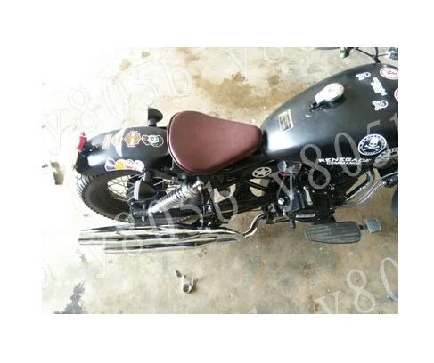 Коричневое алмазное кожаное соло весеннее мотоциклетное сиденье + крепление для