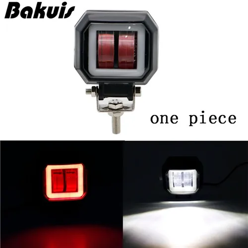 Square Red Halo 1 шт. 3 дюйма 20 Вт Светодиодный светильник портативный Точечный светильник s ангельские глазки водительские стручки внедорожный автомобиль лодка светодиодный светильник бар Мотоцикл ATV 6500K - Цвет: Square Red Halo