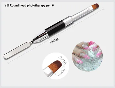 1 шт Nail Art кисть Pen УФ-гель для ногтей градиент фототерапии ручка с двойной головкой расширение инструменты для дизайна маникюра - Цвет: 02