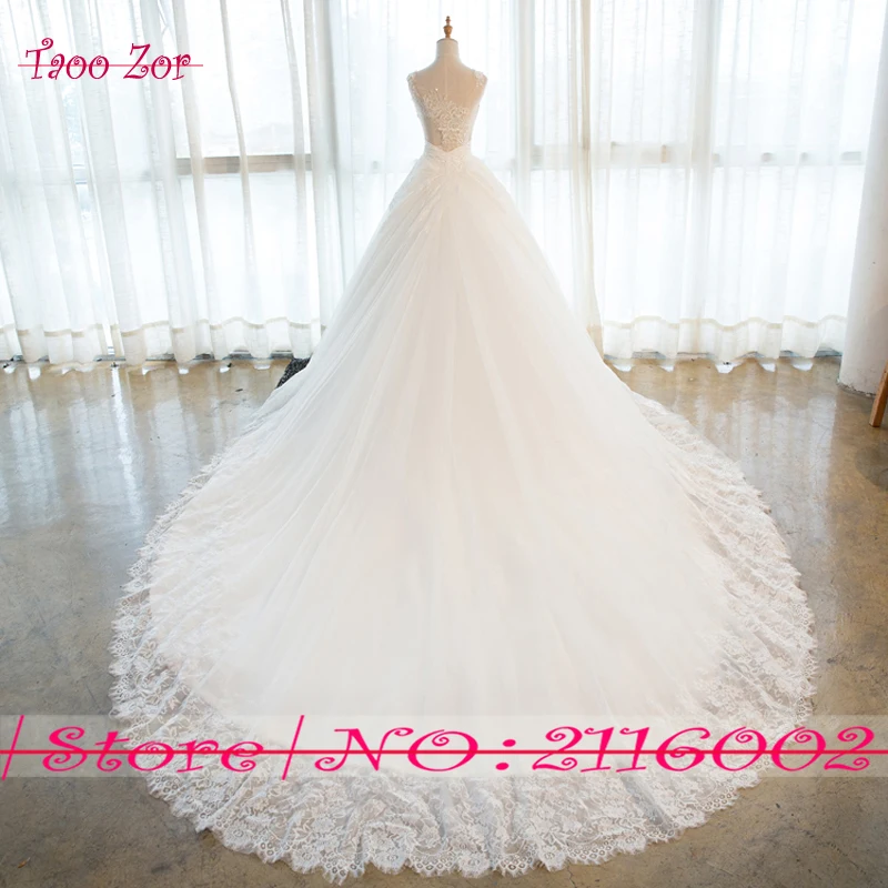 TaooZor Amazing Lace Straps A-Line Wedding Dresses 2017 Shiny Beading Sequined Bodice Sexy Appliques Back Vestidos De Novias | Свадьбы и