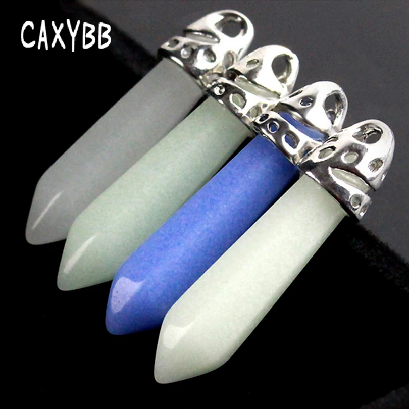 Caxybb световой камень гексагональной Колонка флуоресцентный Цепочки и ожерелья