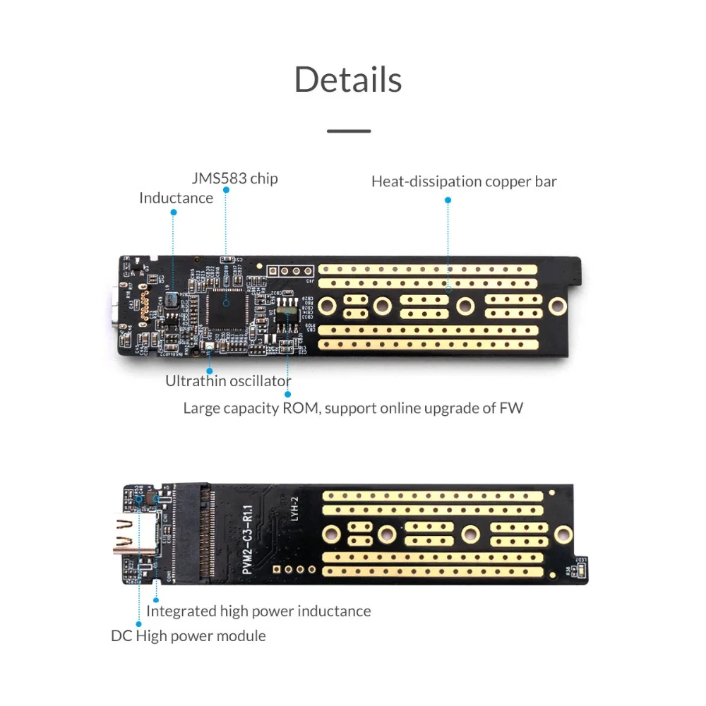 Высококачественный USB3.1 Gen2 type-c M.2 NVME корпус SSD, HDD для Windows Mac