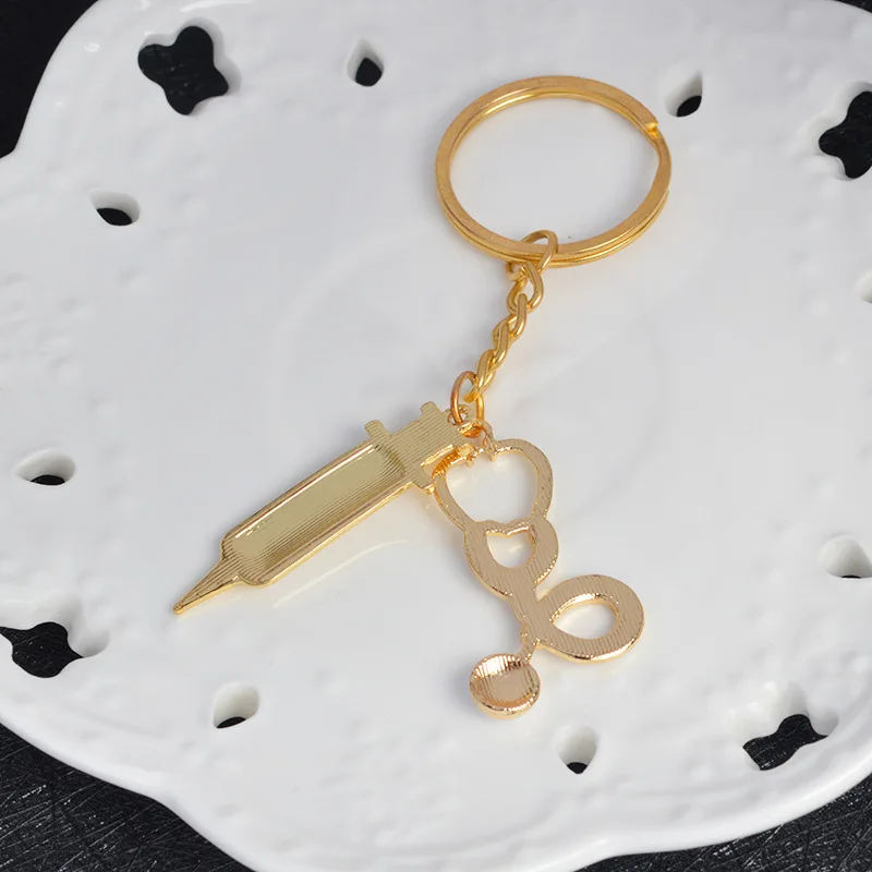 Стетоскоп для автомобильных цилиндров мини-брелок мультфильм шприц брелок семья